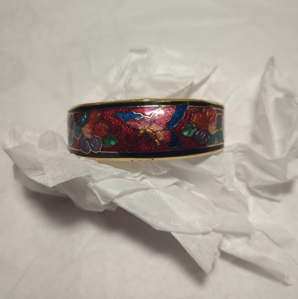 Vintage Cloisonné Cuff Bracelet